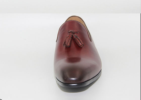 Tassel حذاء الزفاف ذو الكعب المنخفض Loafers Style Bullock Round Toe أحذية أكسفورد اليدوية
