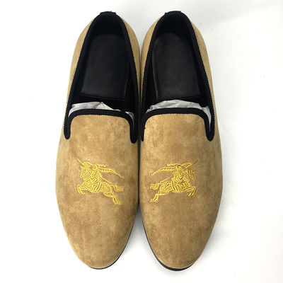 Tassel للرجال لوفرات مخملية مطرزة بأطراف مطاطية