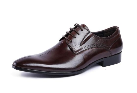 العلامة التجارية Wingtip أكسفورد فاخرة الرجال حذاء الفستان الجلدي ، حذاء الجلد الحقيقي المنحوت