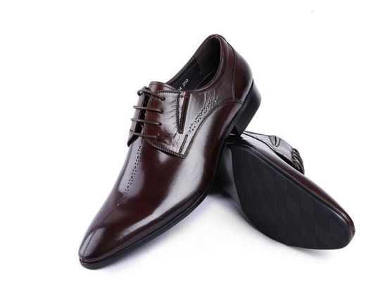 العلامة التجارية Wingtip أكسفورد فاخرة الرجال حذاء الفستان الجلدي ، حذاء الجلد الحقيقي المنحوت