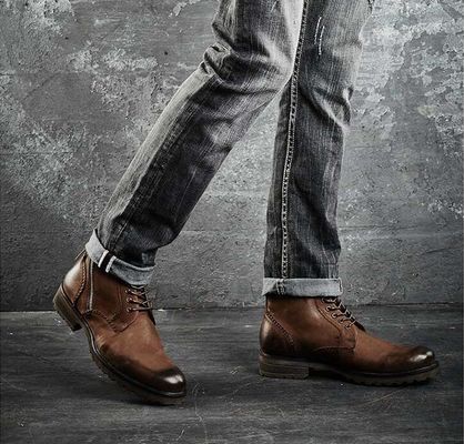 أحذية الركبة للرجال المقاومة للارتداء الأحذية الرجالي العادية الجلدية