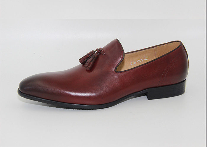 Tassel حذاء الزفاف ذو الكعب المنخفض Loafers Style Bullock Round Toe أحذية أكسفورد اليدوية